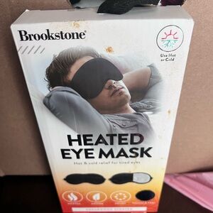Brookstone Cedarwood Scented Heated Eye Mask - Black New